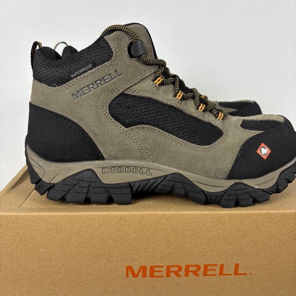 Merrell Work Moab Onset Mid Composite Toe Waterproof Boots Size Men's 7 -/ W8.5 - Picture 1 of 14